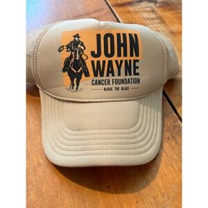 Otto John Wayne Cancer Foundation Trucker Hat Cap Block the‎ Blaze Vintage